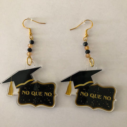 Class of 2024 No Que No Graduate earrings