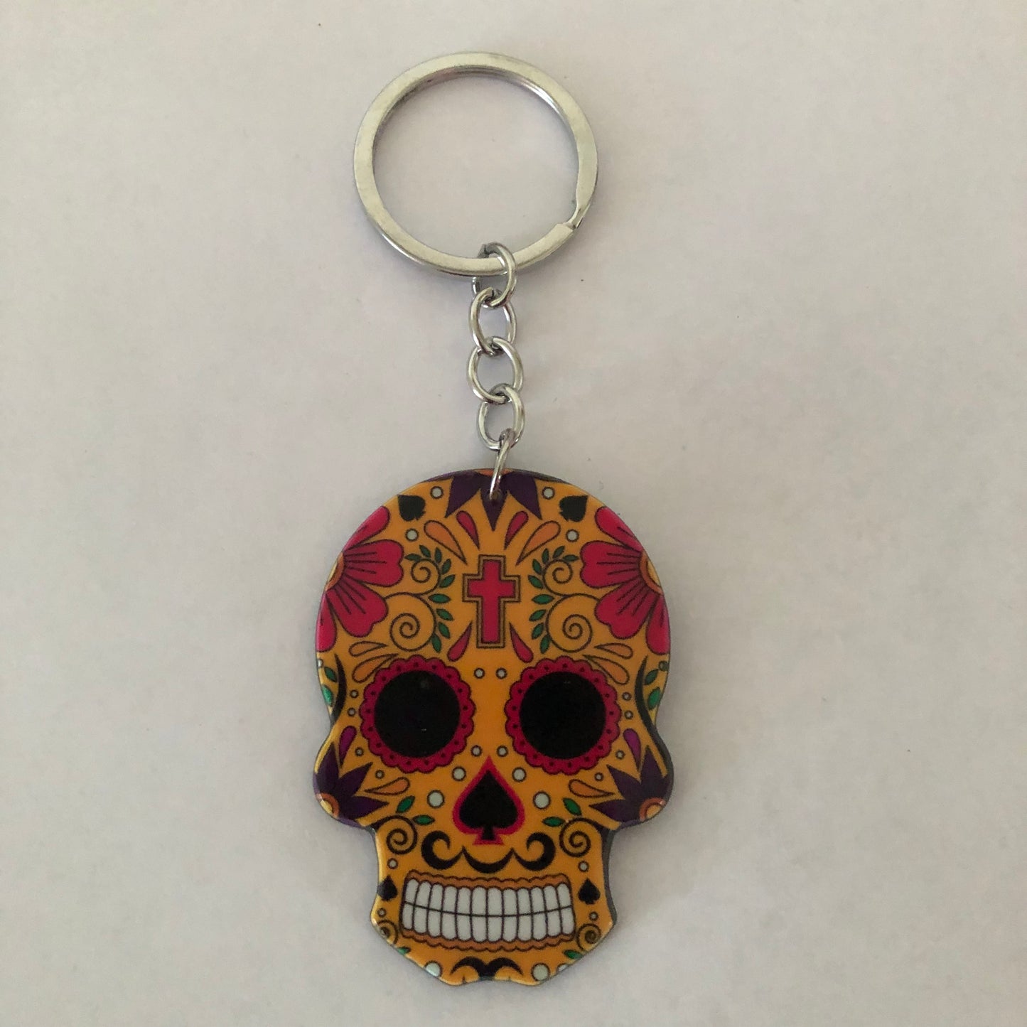 Día de Muertos Mexican skull Calavera keychain