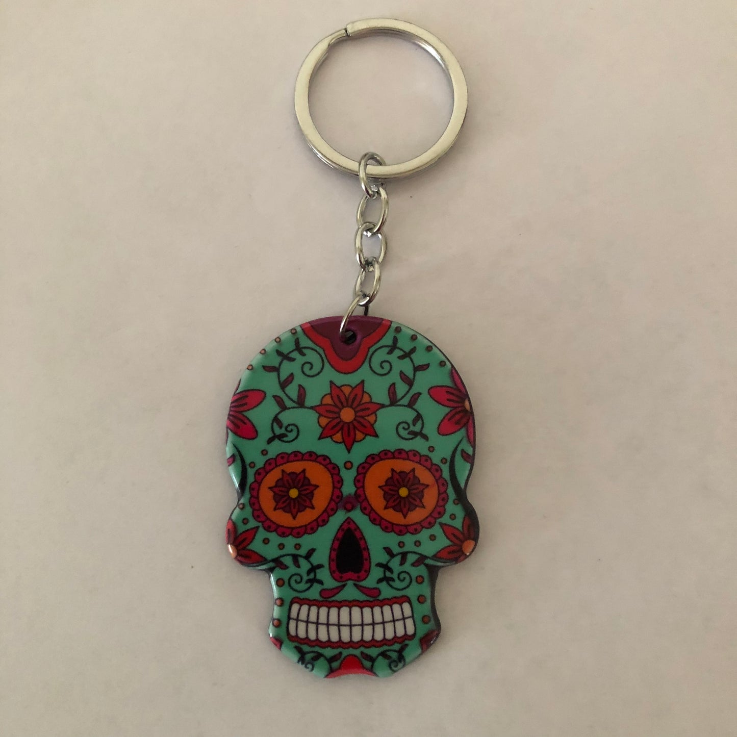 Día de Muertos Mexican skull Calavera keychain