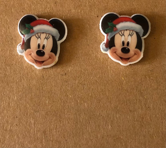 Christmas Minnie Mouse MINI stud earrings