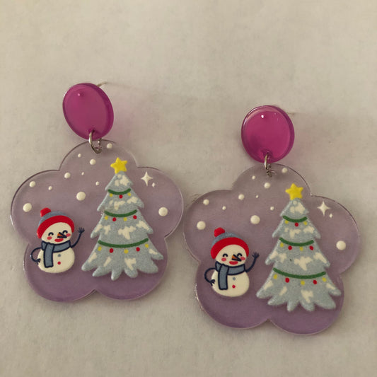 Christmas Snowman earrings