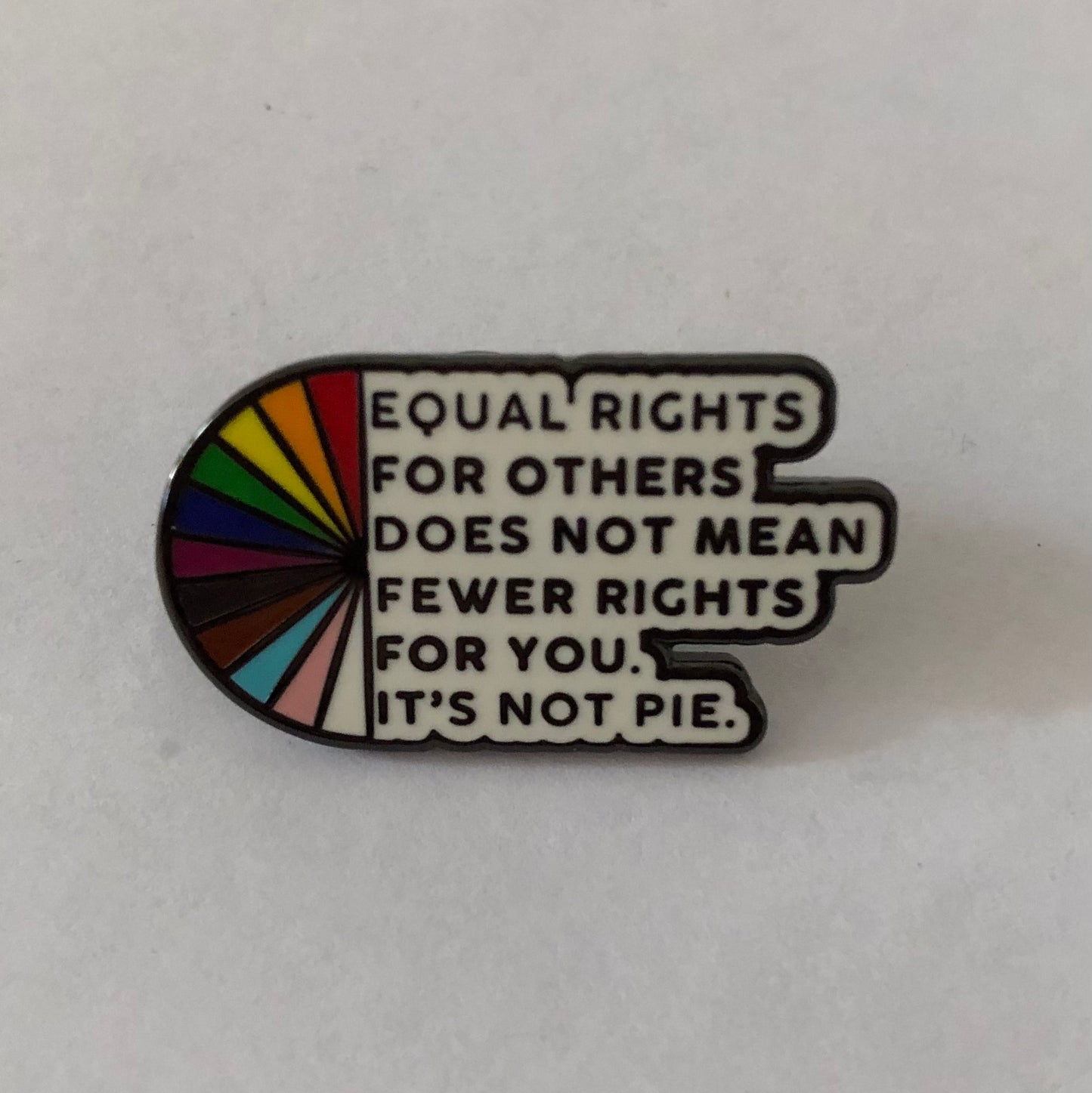 Equal rights for others does not mean fewer rights for you. It’s not pie pin