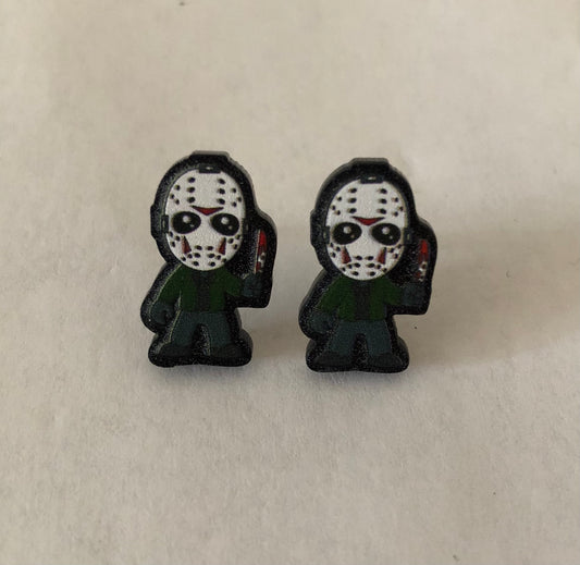 Halloween Jason Voorhees Spooky Mini Stud Earrings