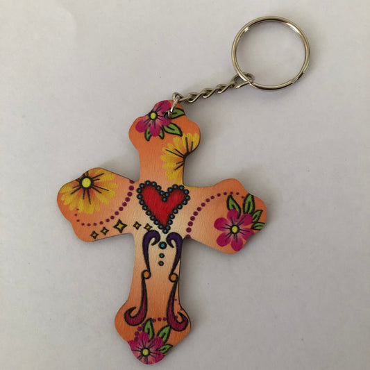 Día de Muertos Mexican Cross keychain