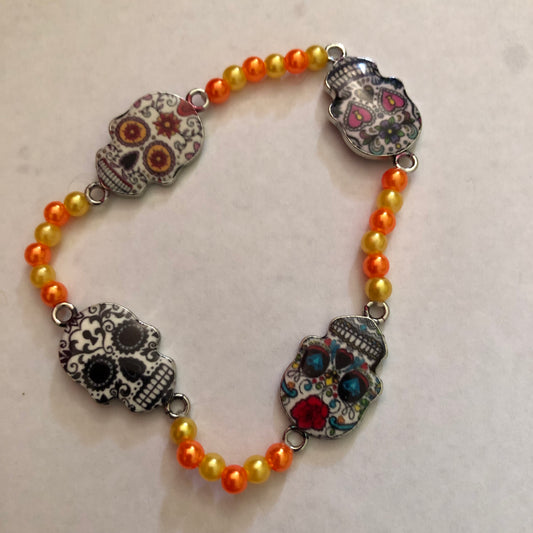 Día De Muertos Skull Calavera Bracelet