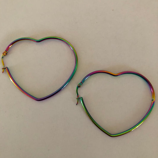 Valentine’s Day Heart shaped hoop earrings