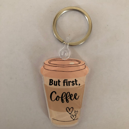 But first coffee keychain