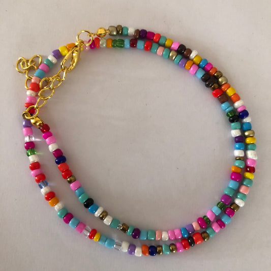 Colorful Glass seed beaded choker necklace