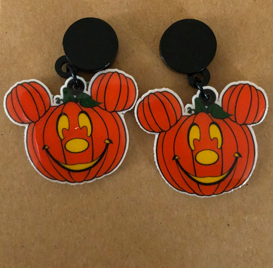 Halloween Mickey Mouse Pumpkin Spooky Earrings
