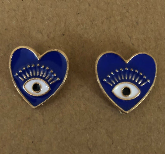 Evil eye stud earrings
