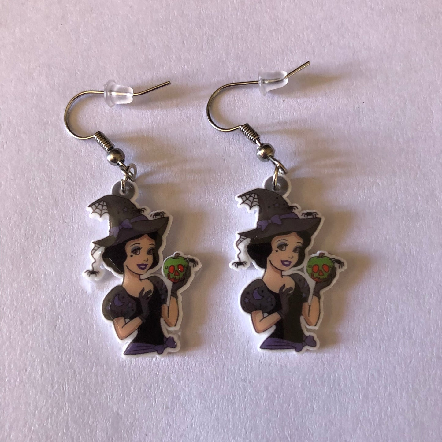 Halloween Princess Snow White Witch Spooky Earrings