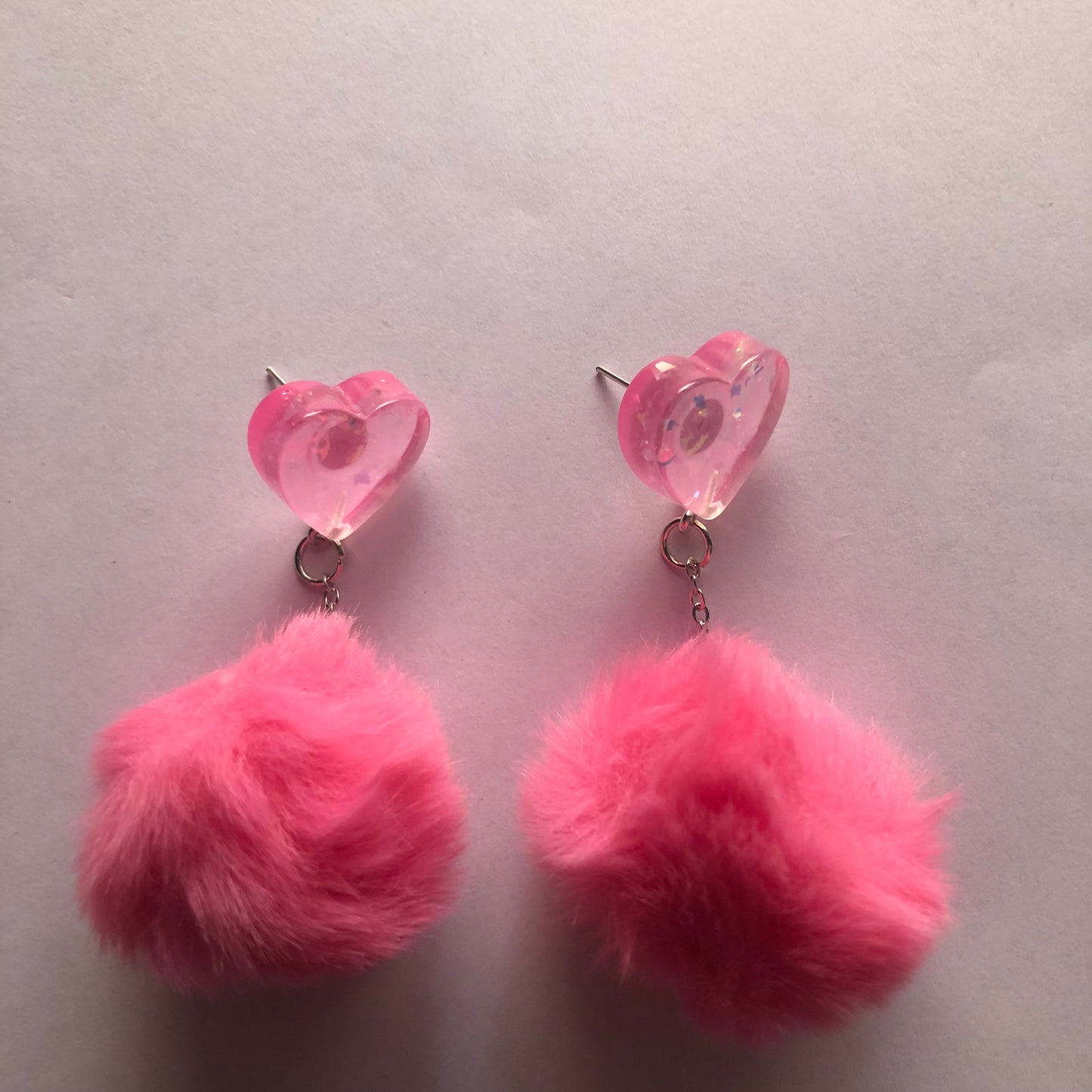 Valentine’s Day Pom Pom Heart y2k earrings