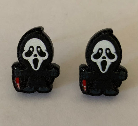 Halloween Ghostface Spooky Mini Stud Earrings