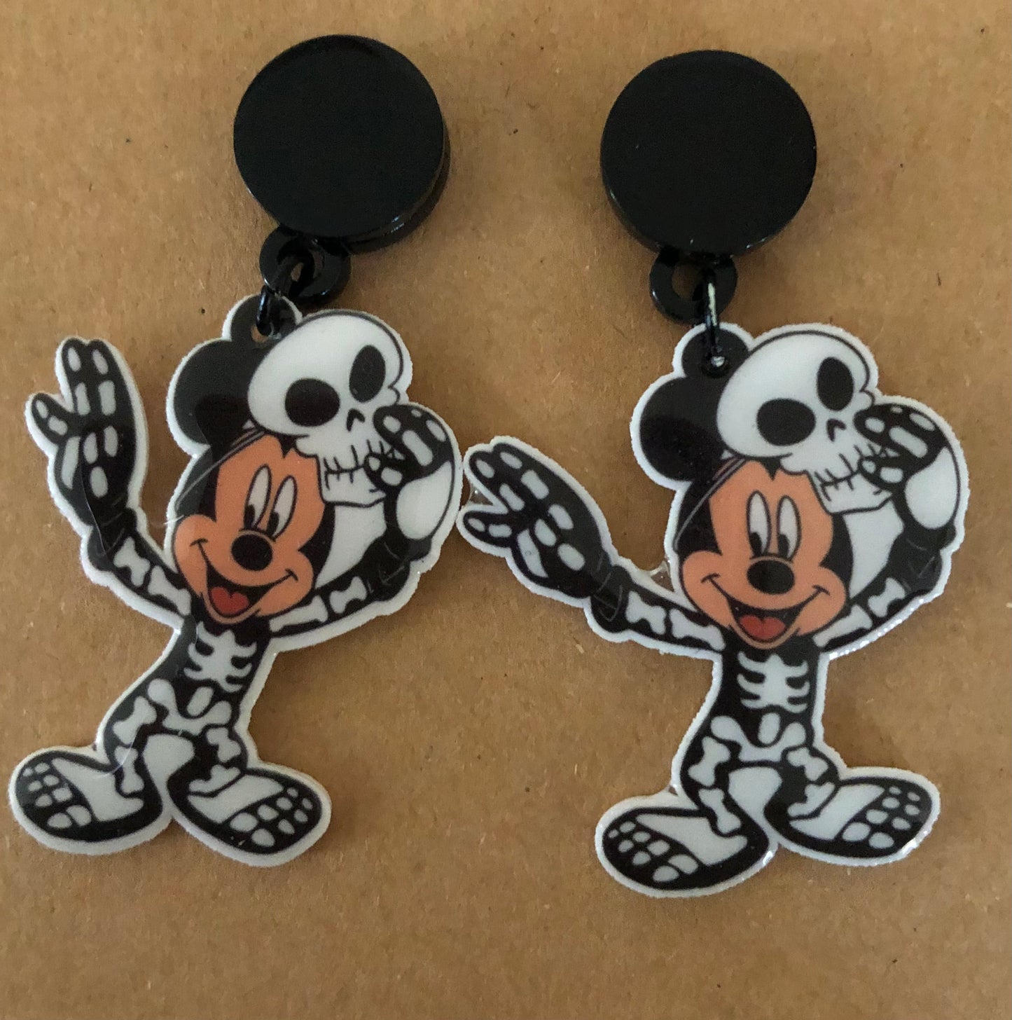 Halloween Mickey Mouse Skeleton Spooky Earrings