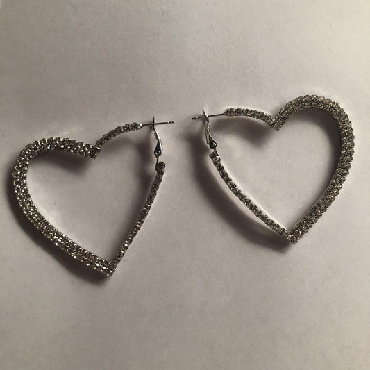 Crystal Y2K Heart Earrings