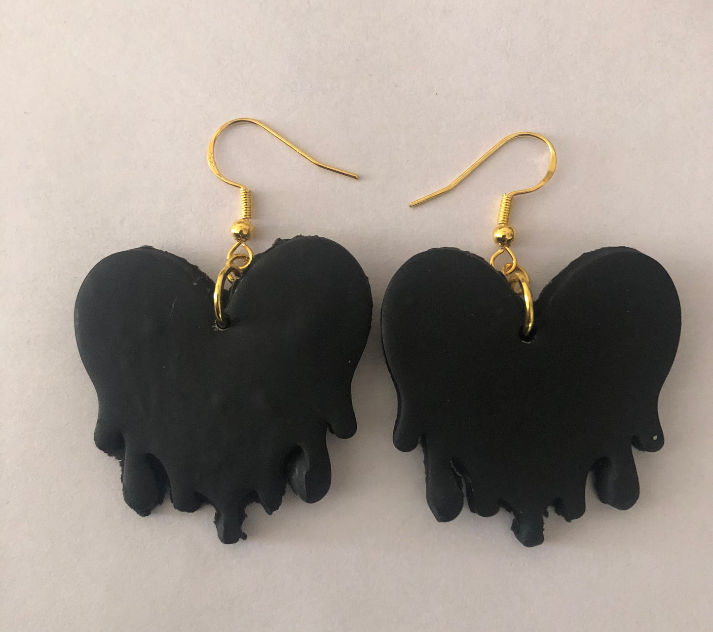 Heart-shaped polymer clay earrings