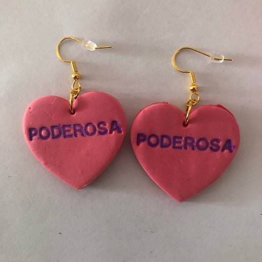 Valentines Day Poderosa polymer clay heart-shaped earrings